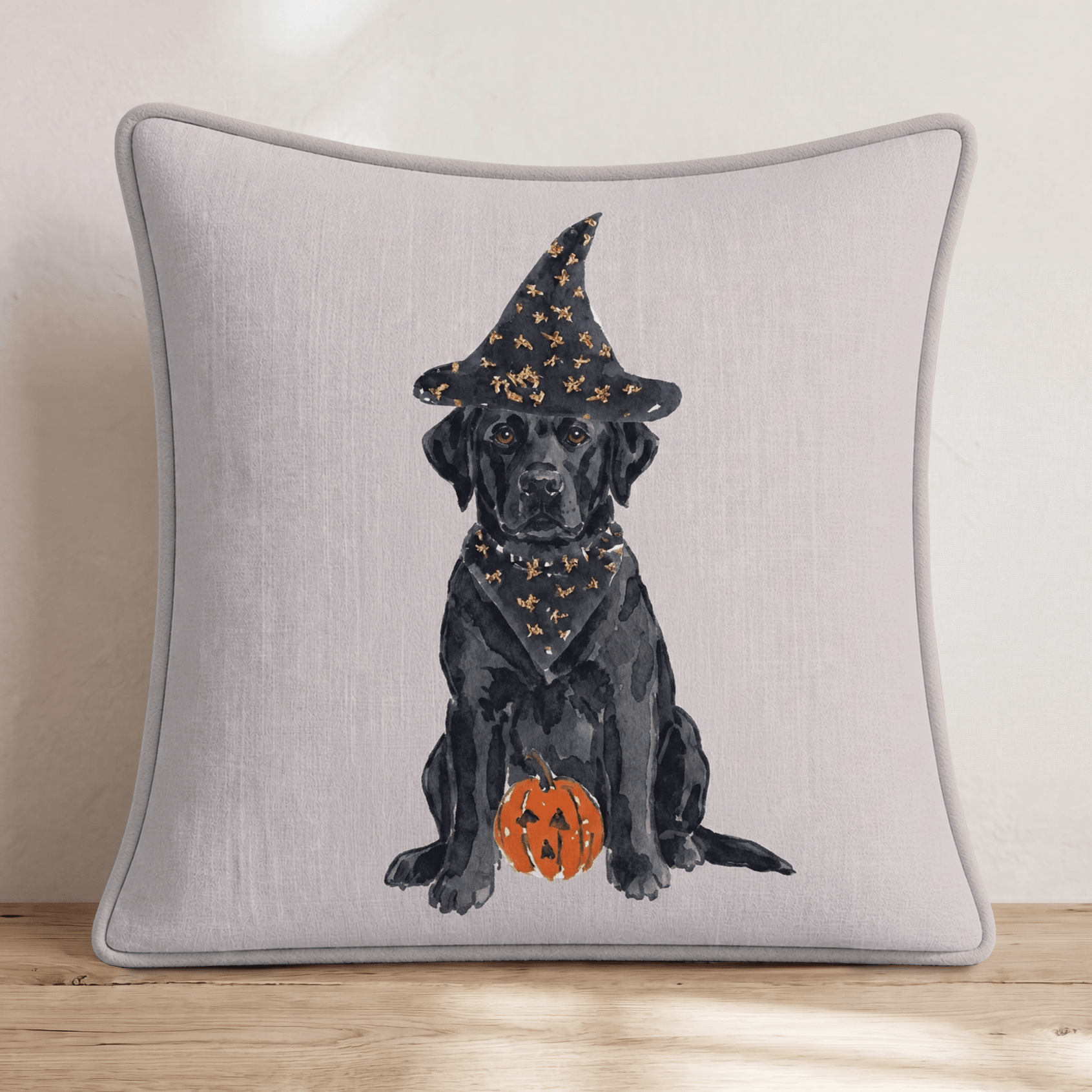 Haunted Black Labrador Retriever Throw Pillow - Hillcroft Home