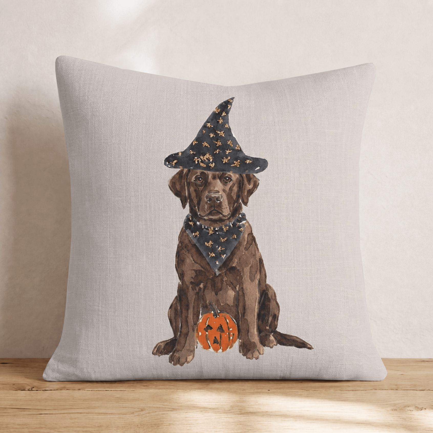 Haunted Chocolate Labrador Retriever Throw Pillow - Hillcroft Home