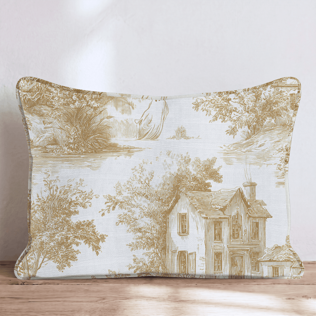 Haunted Countryside Toile Throw Pillow - Hillcroft Home