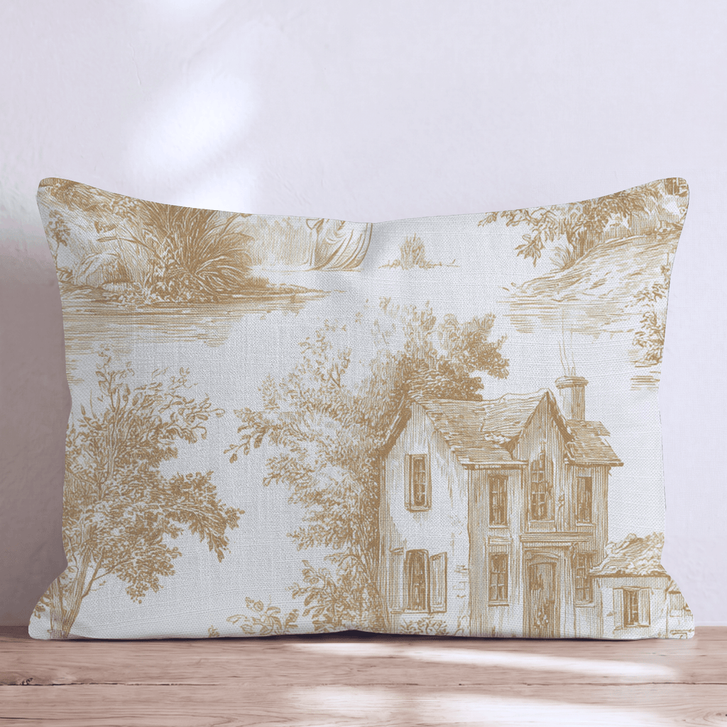 Haunted Countryside Toile Throw Pillow - Hillcroft Home