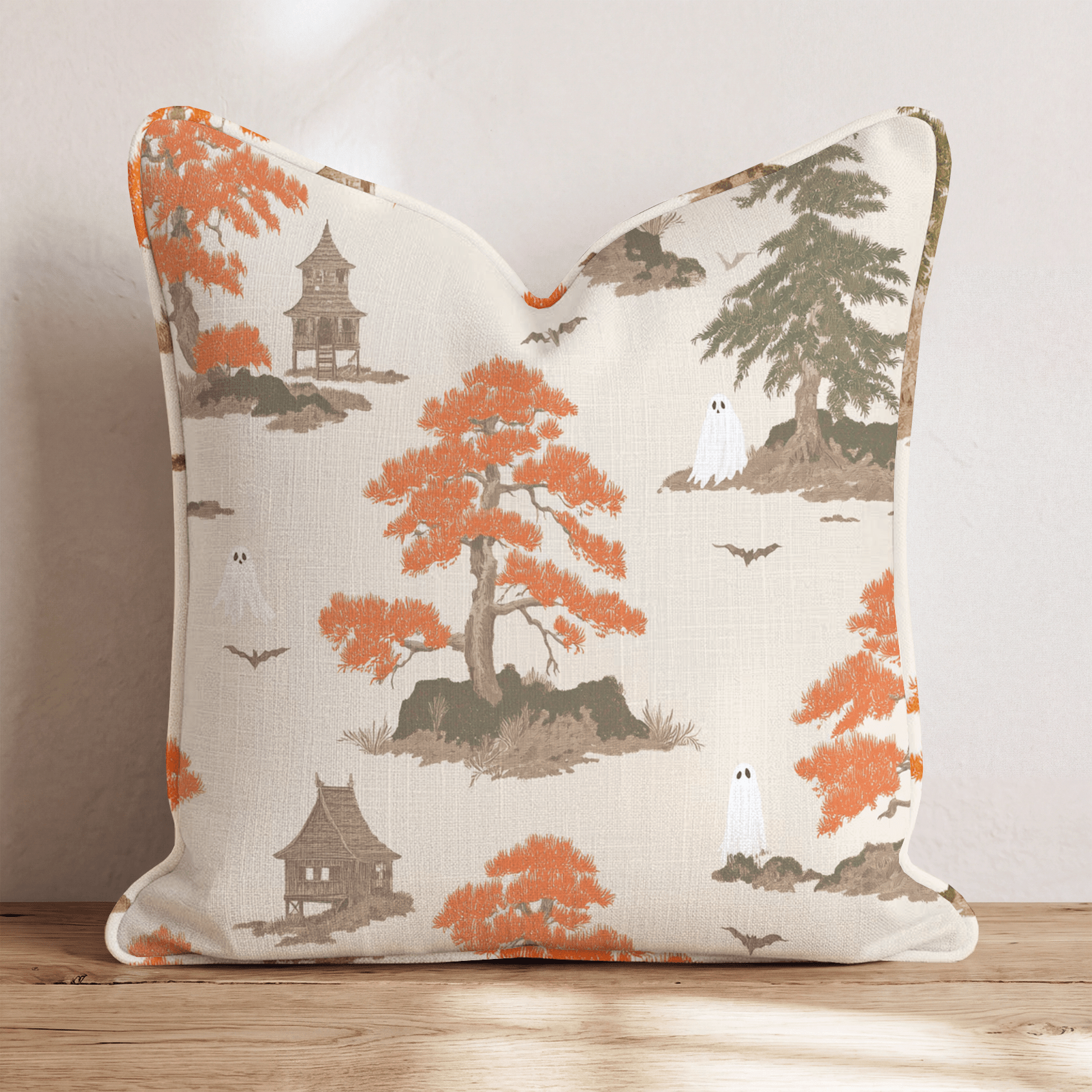 Haunted Forest Toile Throw Pillow - Hillcroft Home