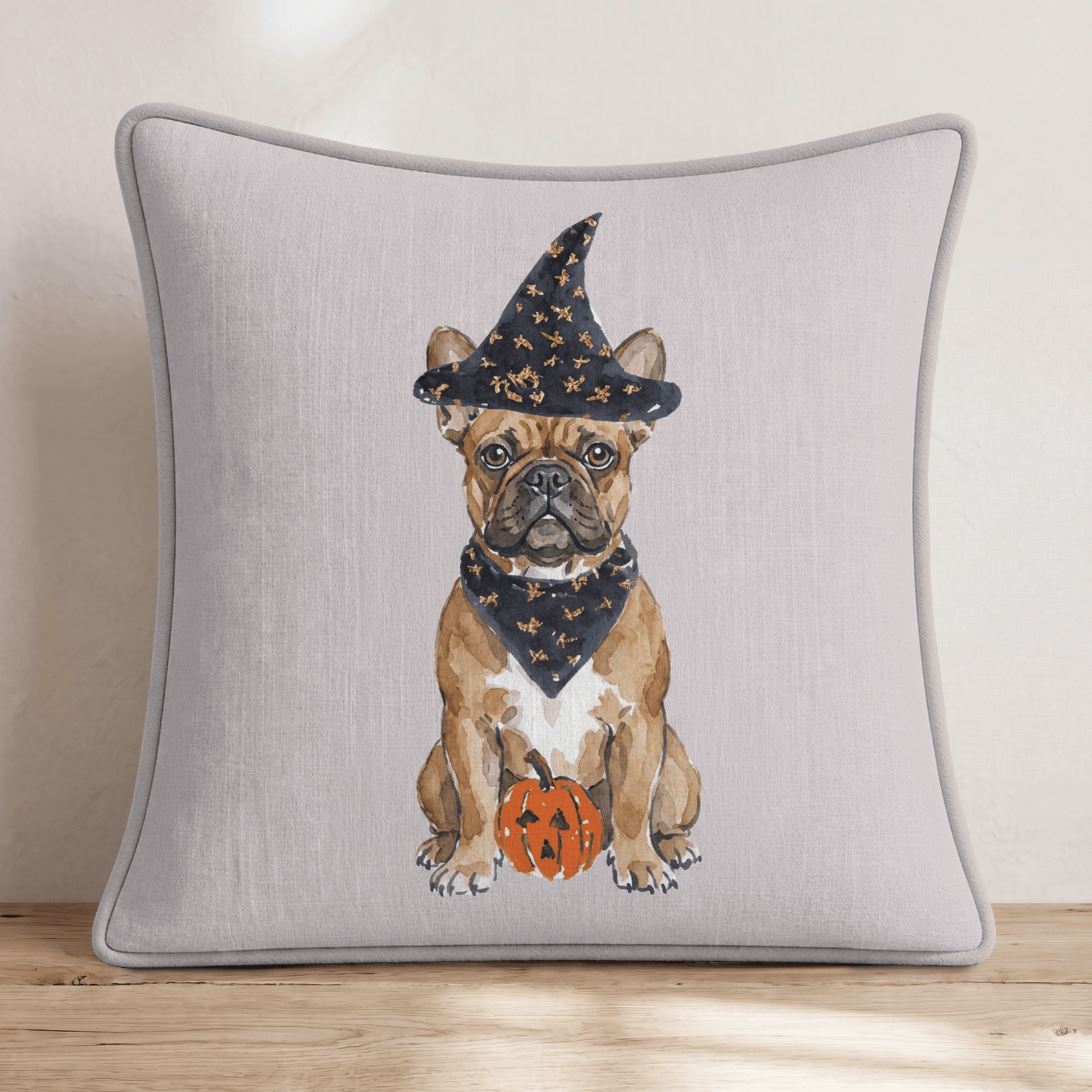 Haunted French Bulldog Throw Pillow - Hillcroft Home