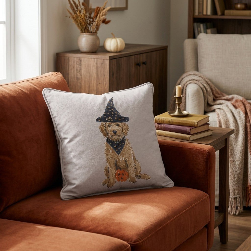 Haunted Labradoodle Throw Pillow - Hillcroft Home
