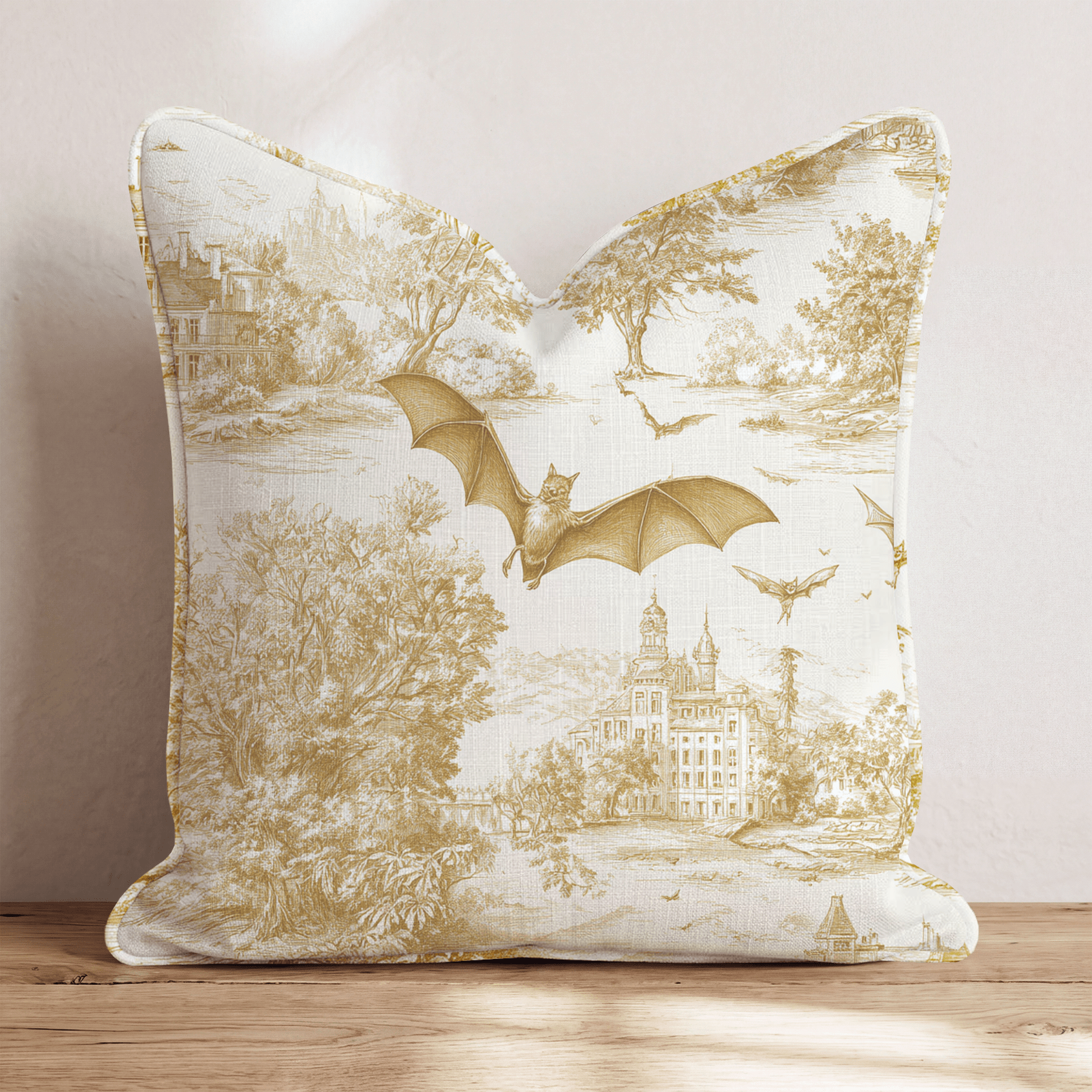Haunted Woodland Toile Throw Pillow - Hillcroft Home