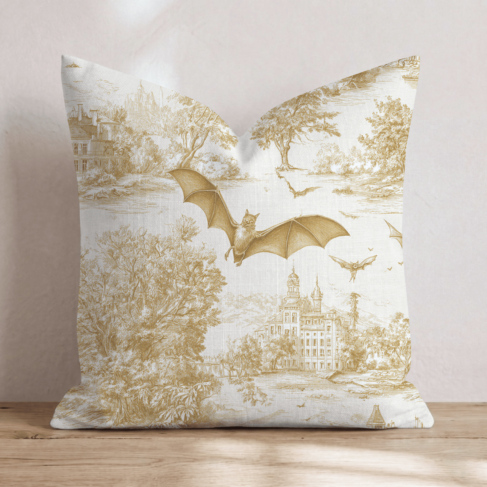 Haunted Woodland Toile Throw Pillow - Hillcroft Home