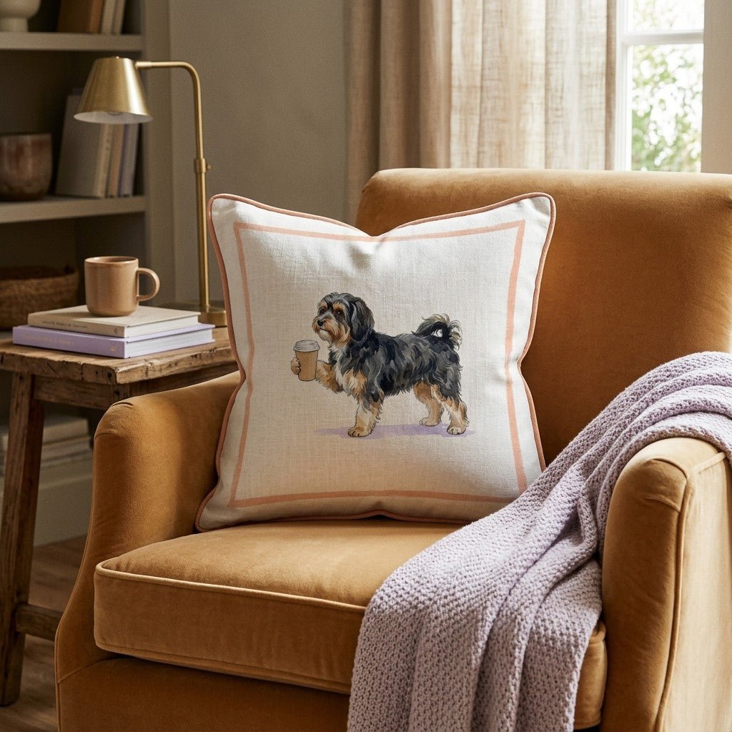 Havanese Coffee Throw Pillow - Hillcroft Home