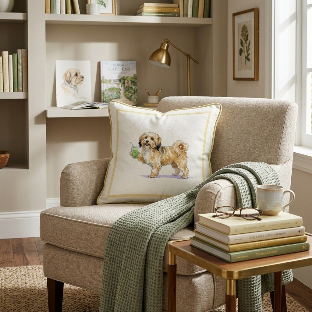 Havanese Matcha Throw Pillow - Hillcroft Home