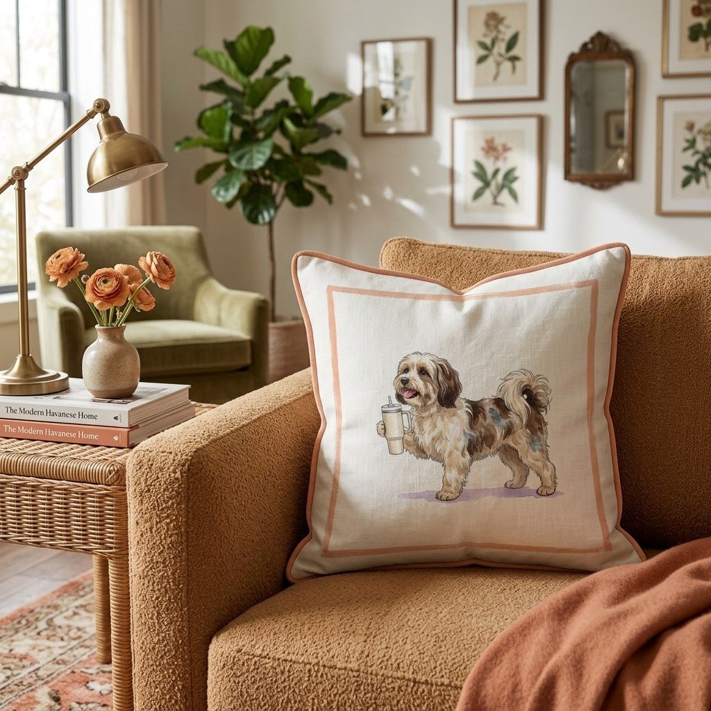 Havanese Tumbler Throw Pillow - Hillcroft Home
