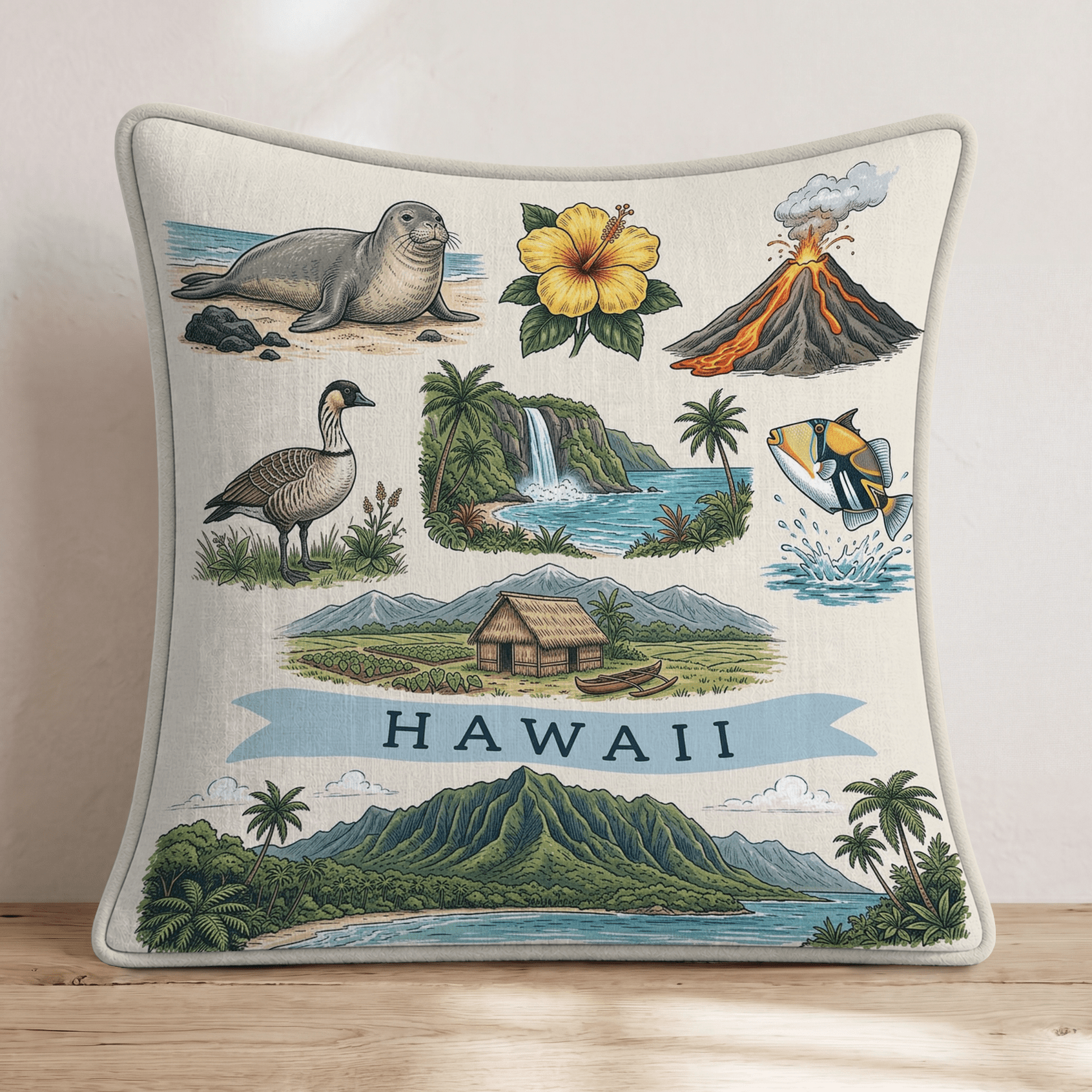 Hawaii Gallery Throw Pillow - Hillcroft Home