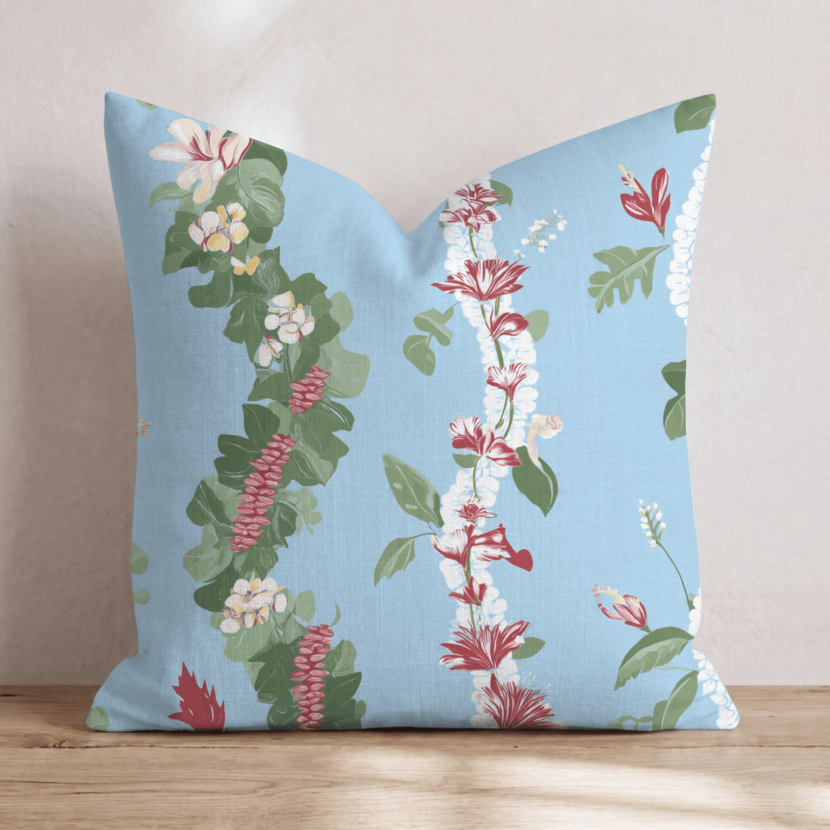 Hawaiian Lei Stripe Throw Pillow - Hillcroft Home