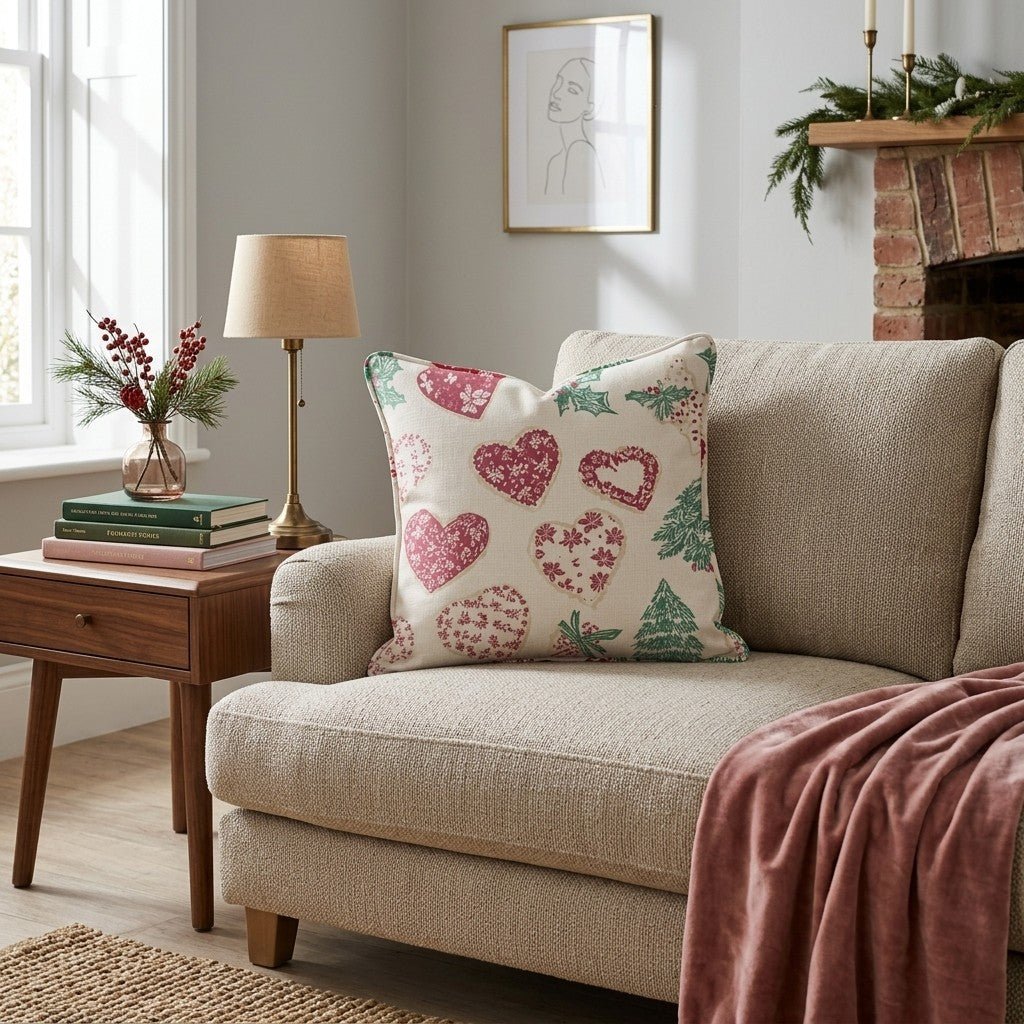 Heart Cookie Holly Classic Throw Pillow - Hillcroft Home
