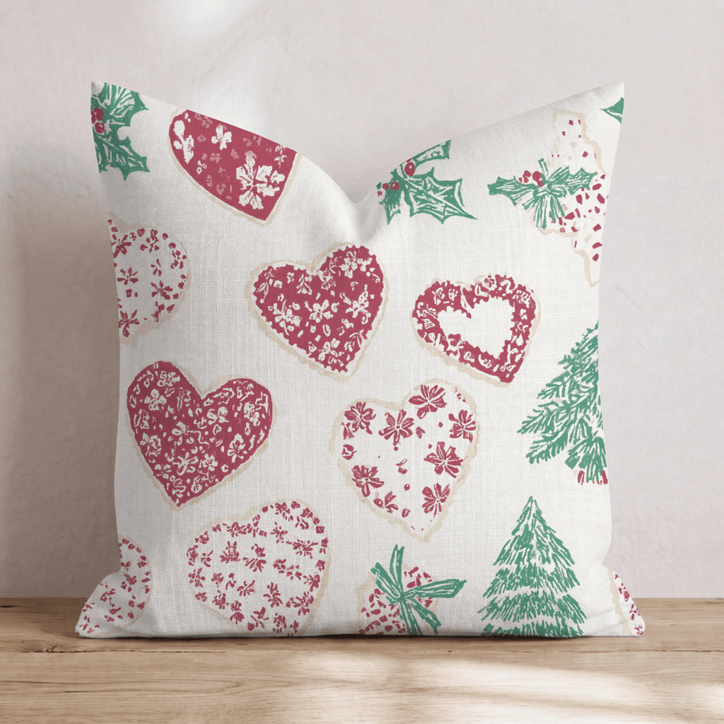 Heart Cookie Holly Classic Throw Pillow - Hillcroft Home