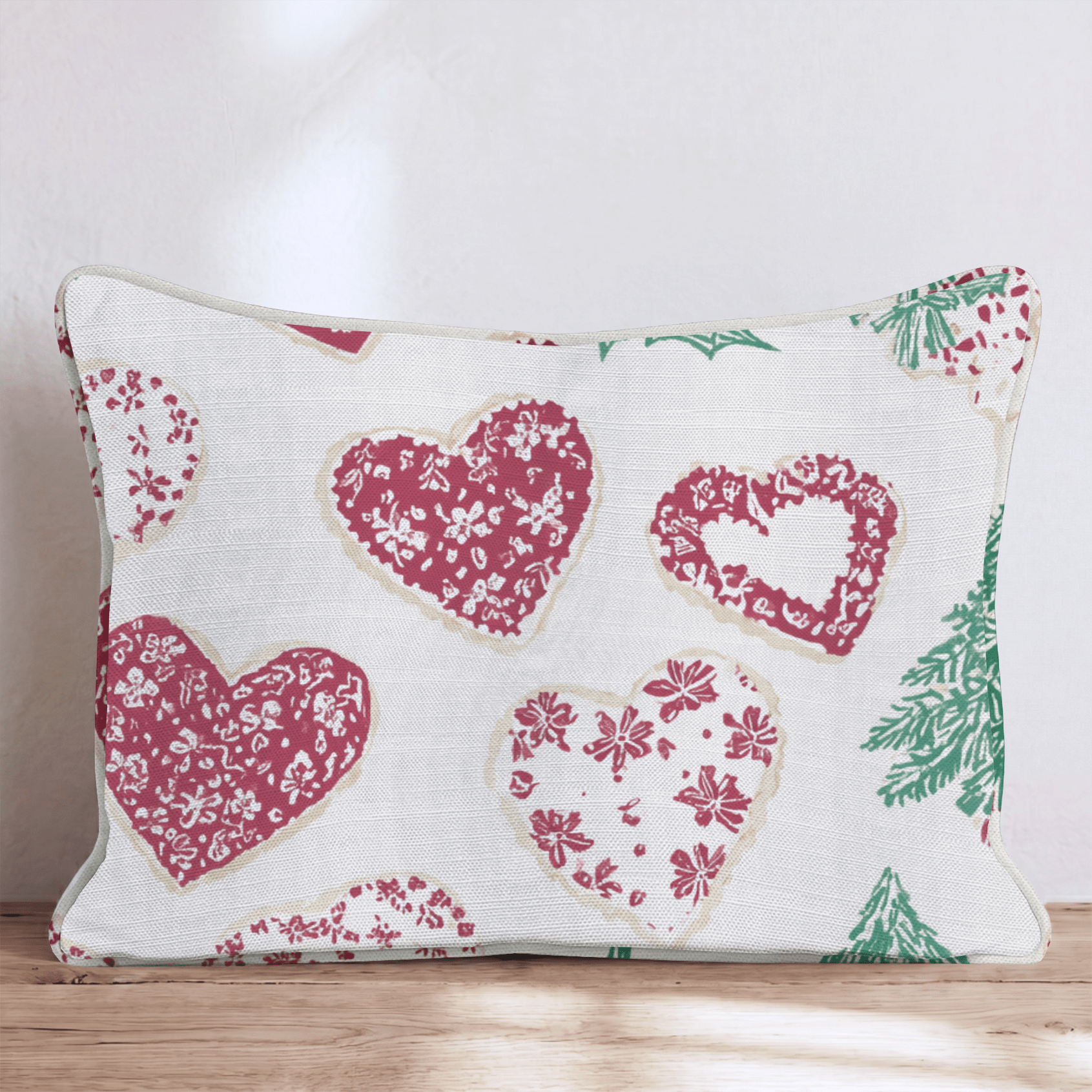 Heart Cookie Holly Classic Throw Pillow - Hillcroft Home
