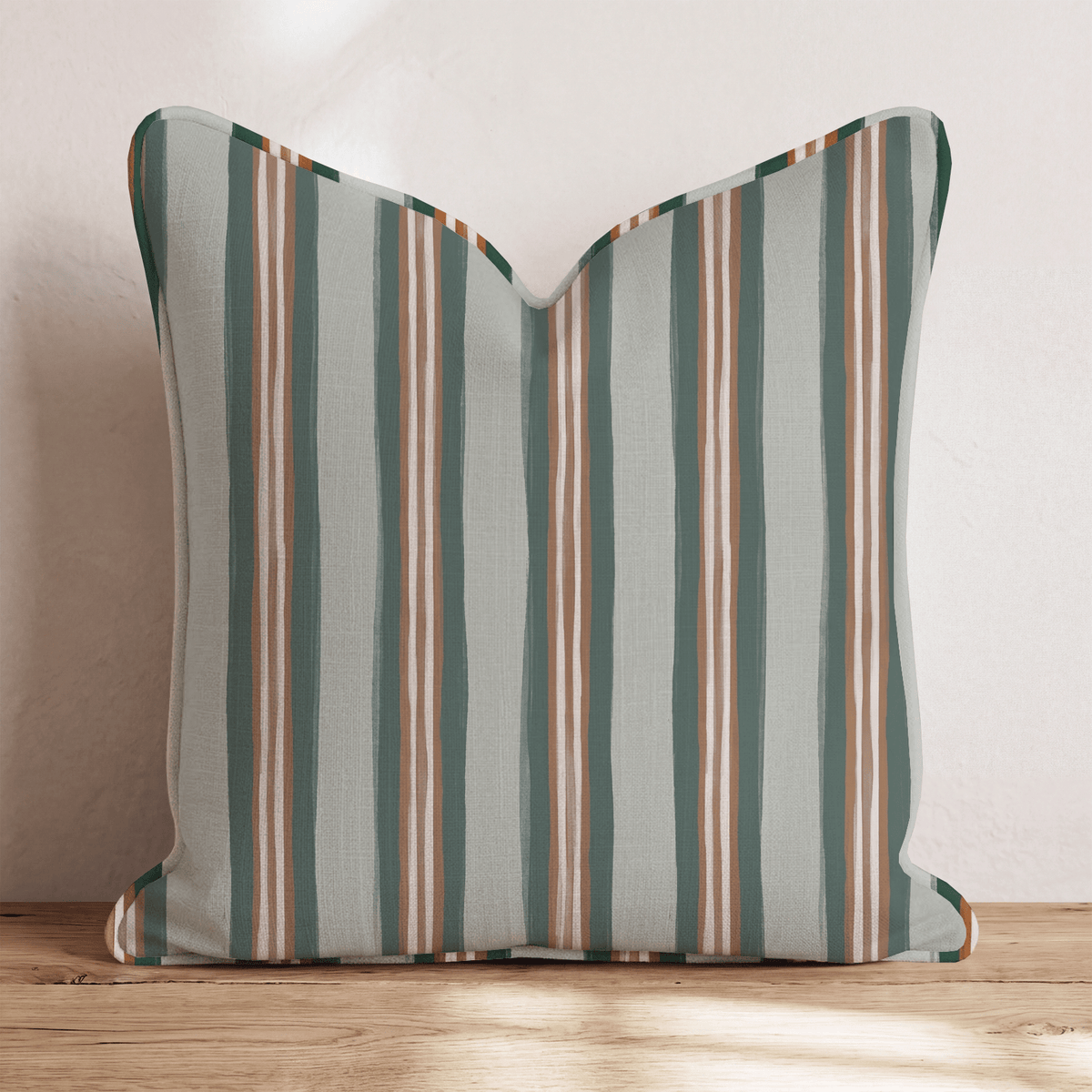 Hearthside Stripe Copper Throw Pillow throw pillow - Hillcroft Home