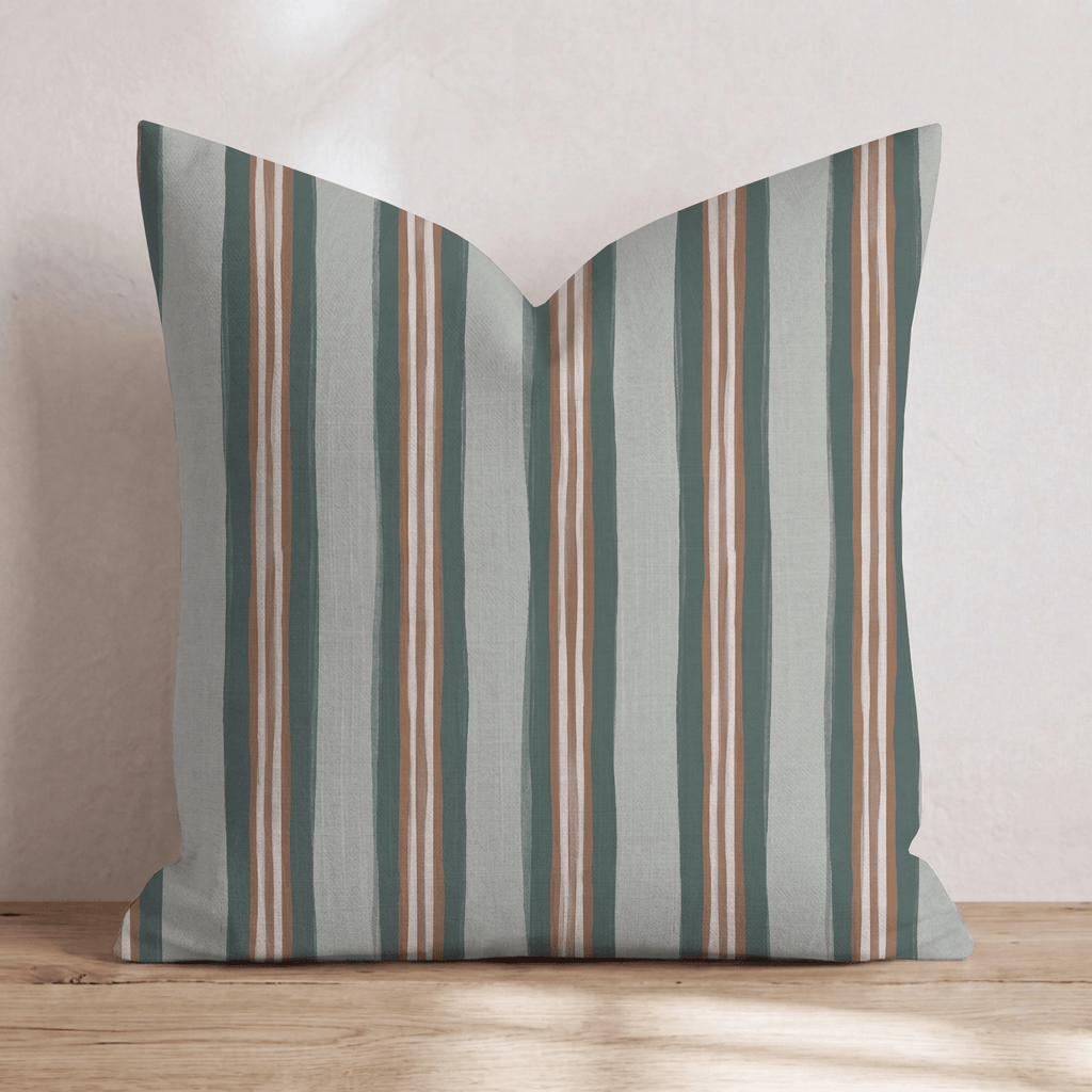 Hearthside Stripe Copper Throw Pillow throw pillow - Hillcroft Home