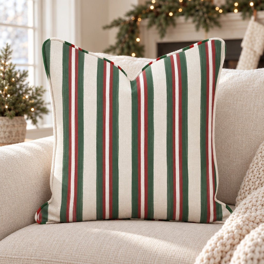 Hearthside Stripe Fir Throw Pillow throw pillow - Hillcroft Home