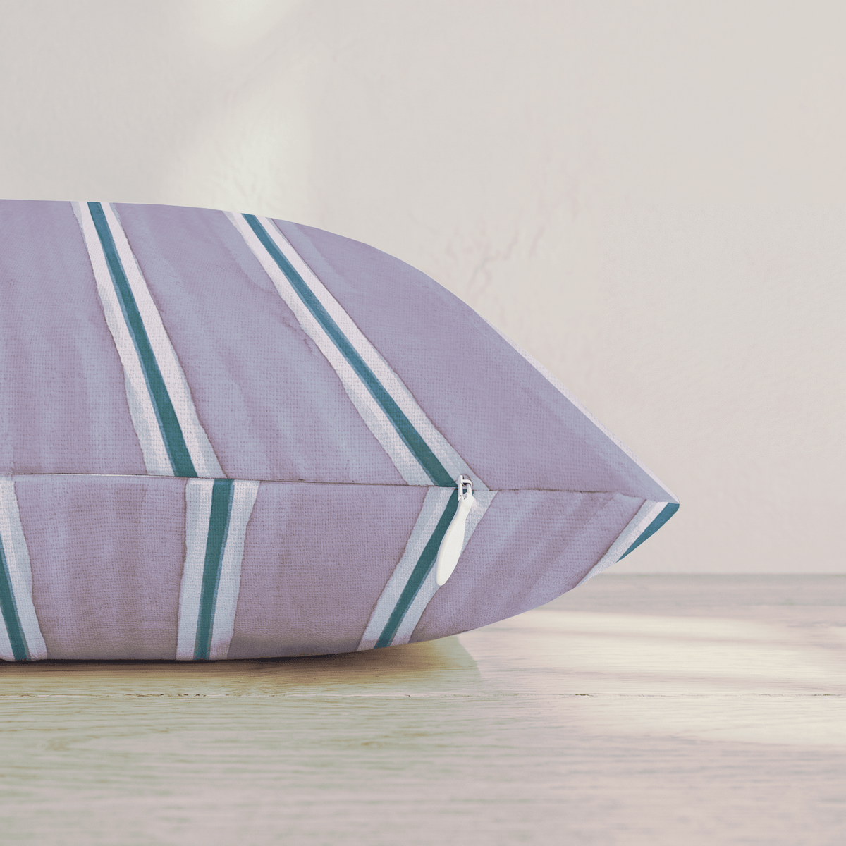 Heather & Teal Ticking Throw Pillow throw pillow - Hillcroft Home