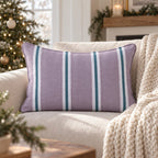 Heather & Teal Ticking Throw Pillow throw pillow - Hillcroft Home