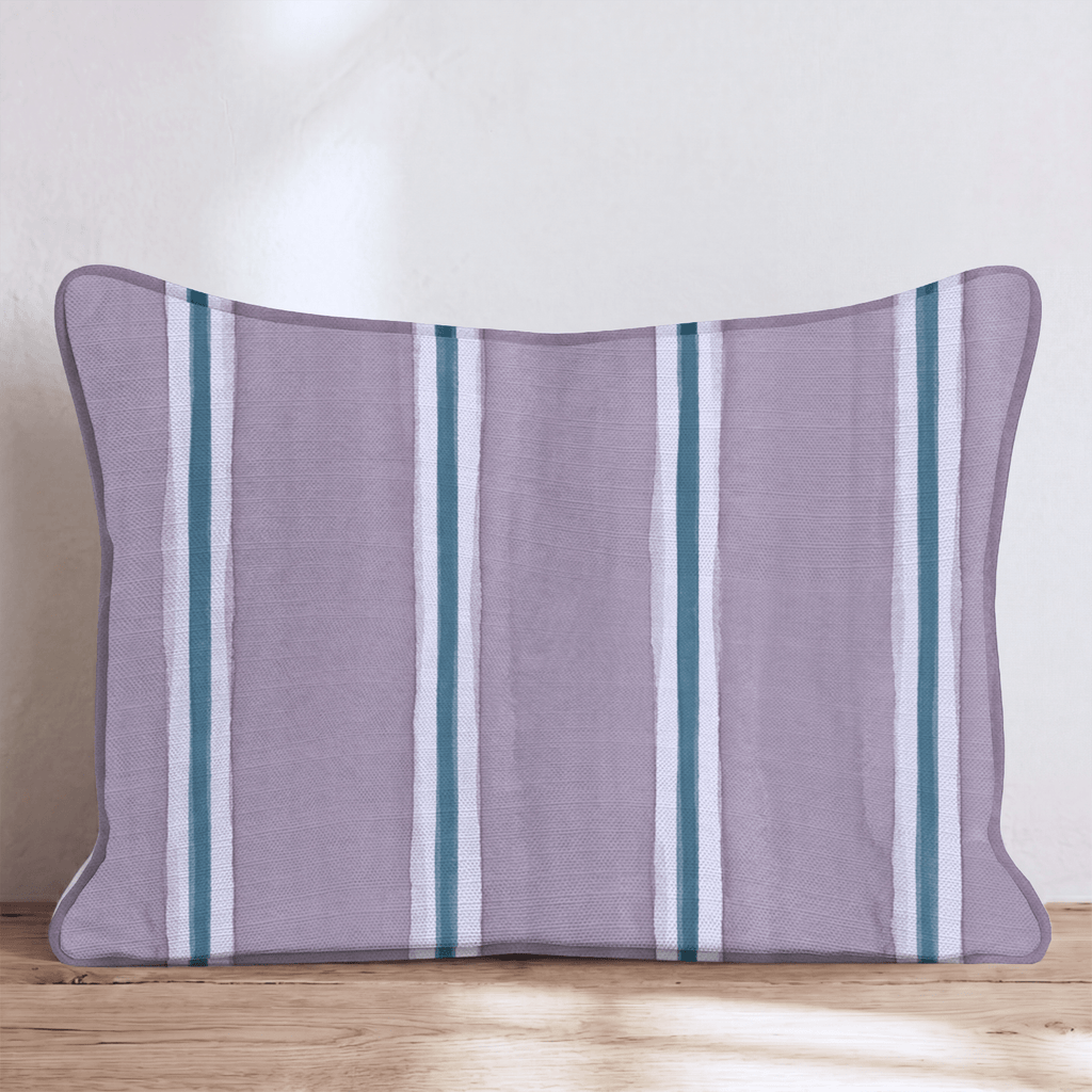 Heather & Teal Ticking Throw Pillow throw pillow - Hillcroft Home