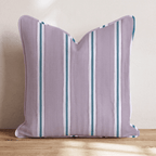Heather & Teal Ticking Throw Pillow throw pillow - Hillcroft Home