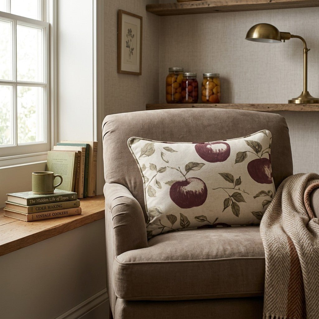 Heirloom Apple Print Throw Pillow - Hillcroft Home