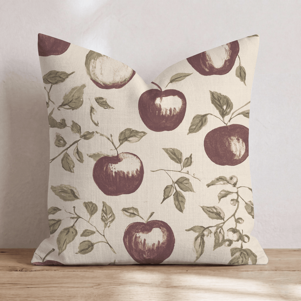 Heirloom Apple Print Throw Pillow - Hillcroft Home