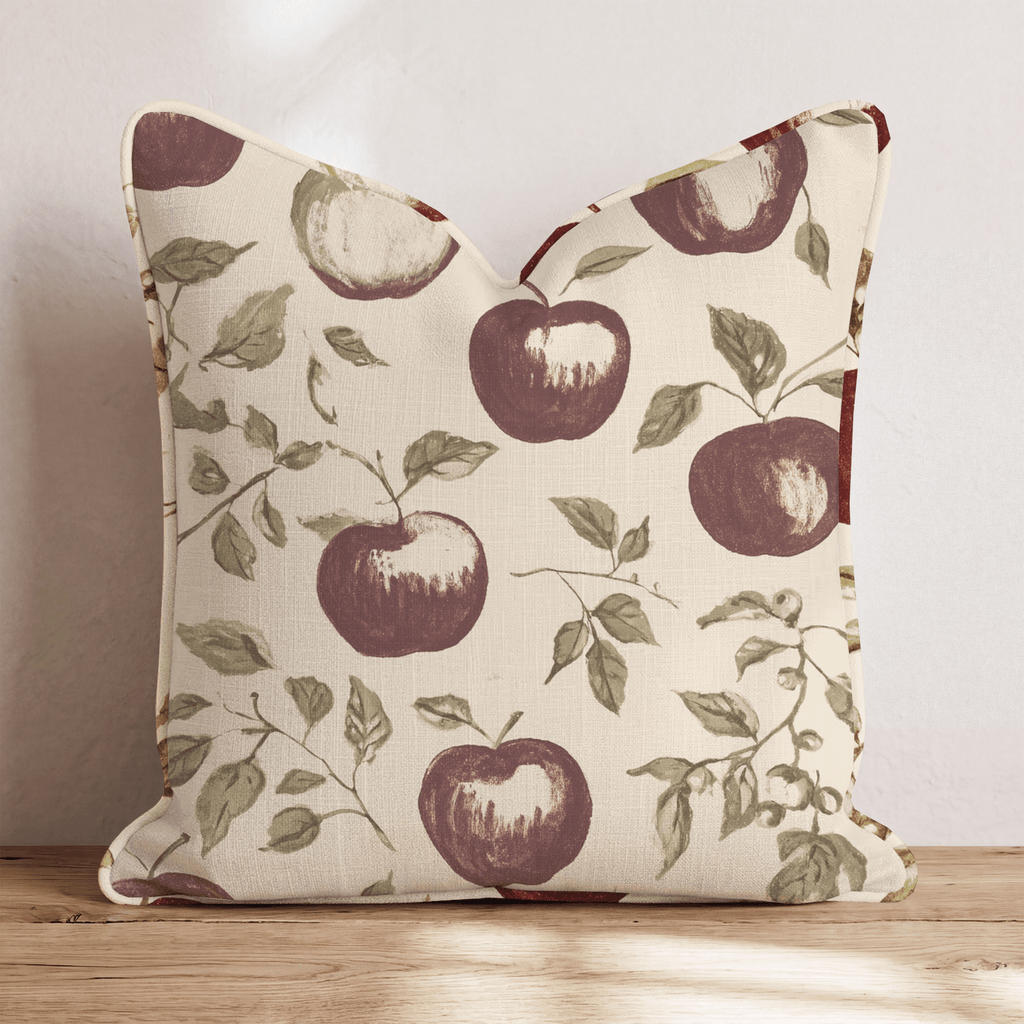 Heirloom Apple Print Throw Pillow - Hillcroft Home