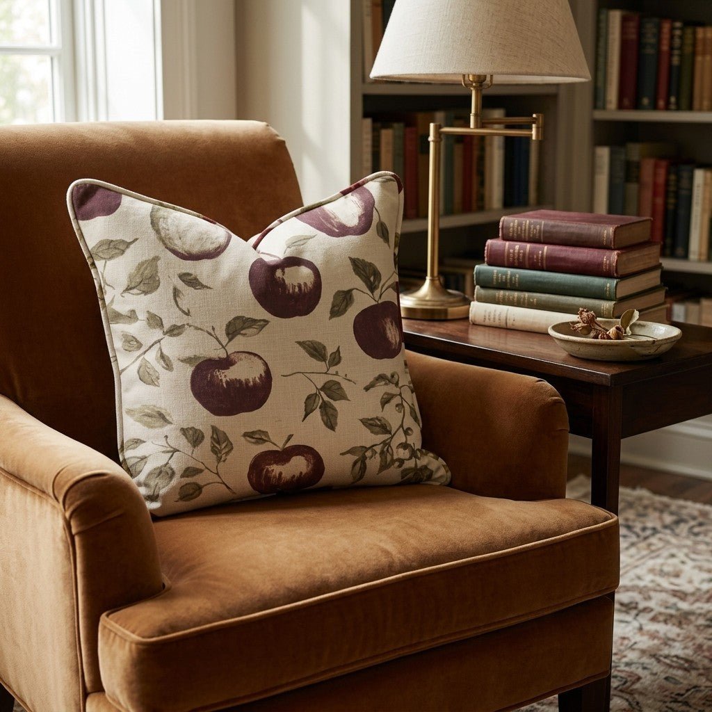 Heirloom Apple Print Throw Pillow - Hillcroft Home