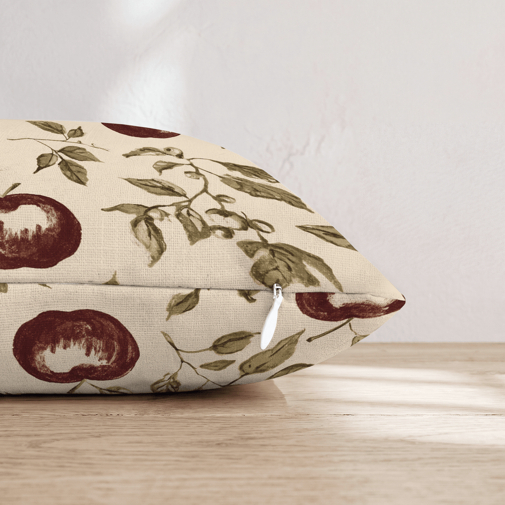 Heirloom Apple Print Throw Pillow - Hillcroft Home