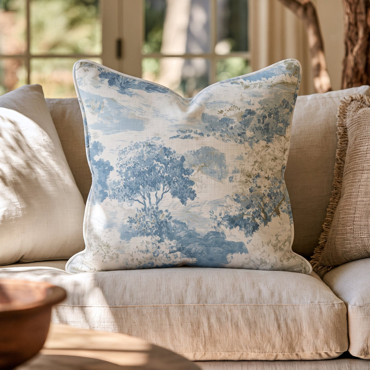 Heirloom Toile Throw Pillow throw pillow - Hillcroft Home