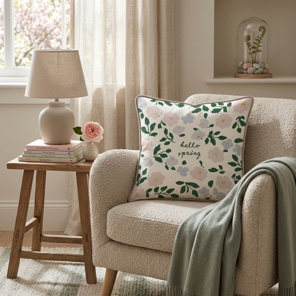 Hello Spring Throw Pillow - Hillcroft Home