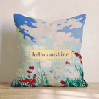 hello sunshine Throw Pillow - Hillcroft Home