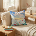 hello sunshine Throw Pillow - Hillcroft Home