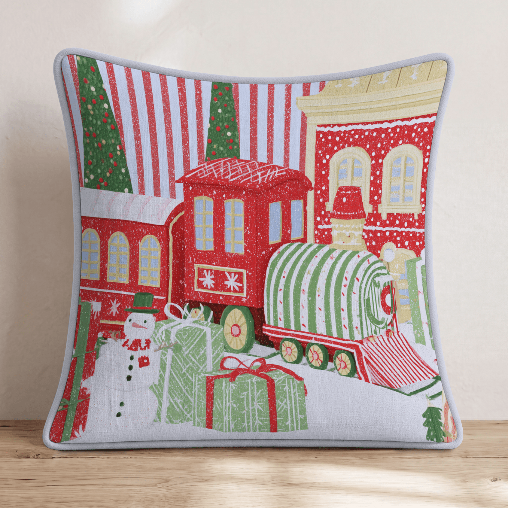 Here Comes the Train Throw Pillow - Hillcroft Home