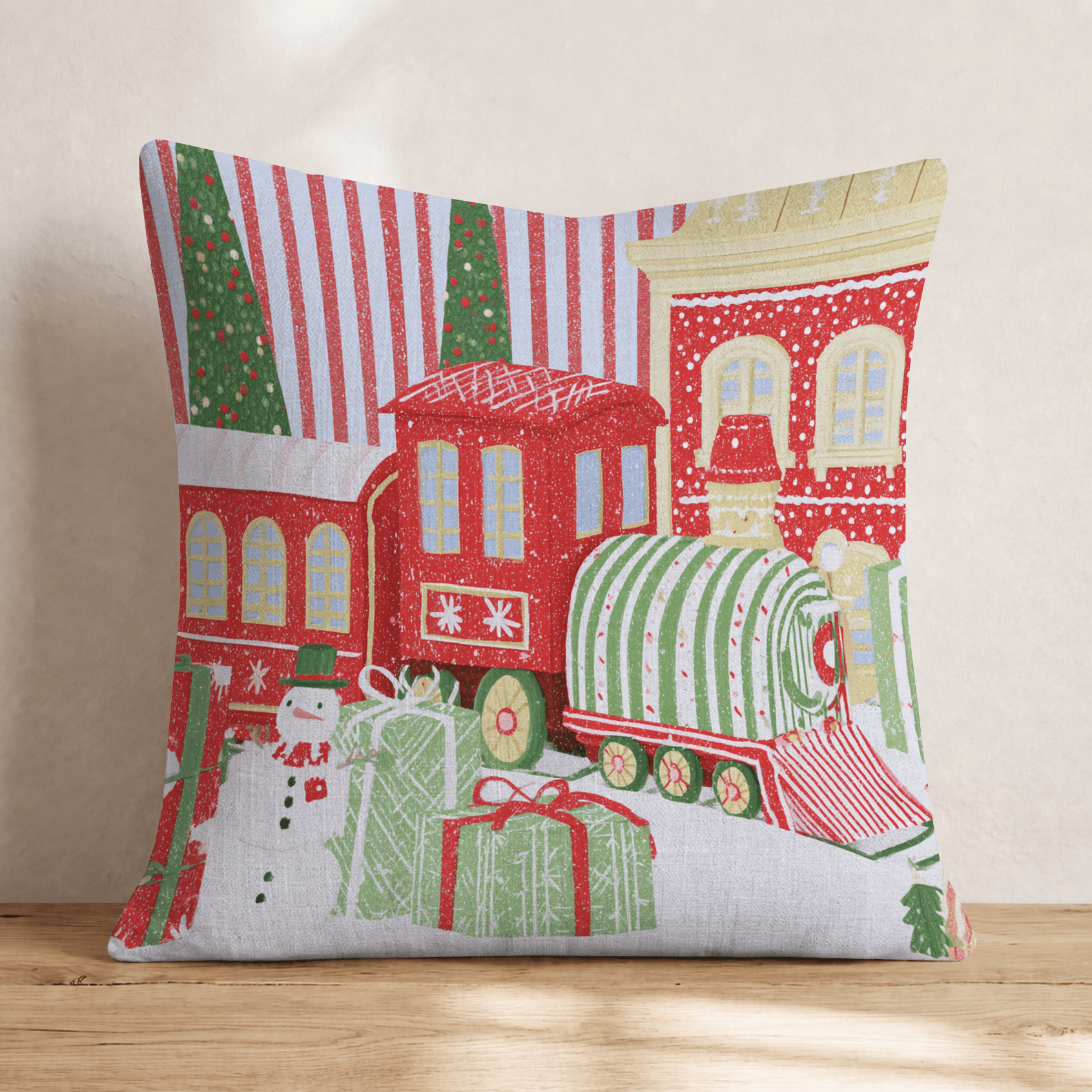 Here Comes the Train Throw Pillow - Hillcroft Home
