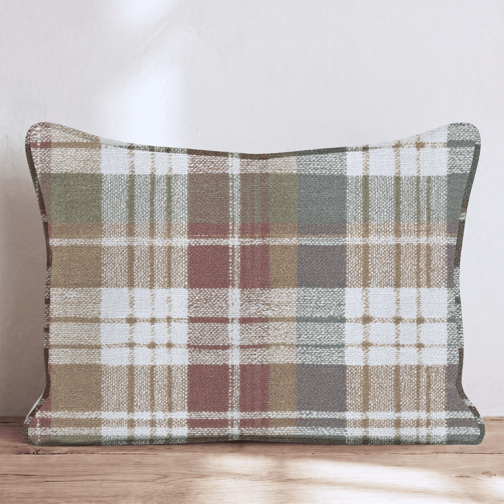 Heritage Autumn Tartan Throw Pillow - Hillcroft Home