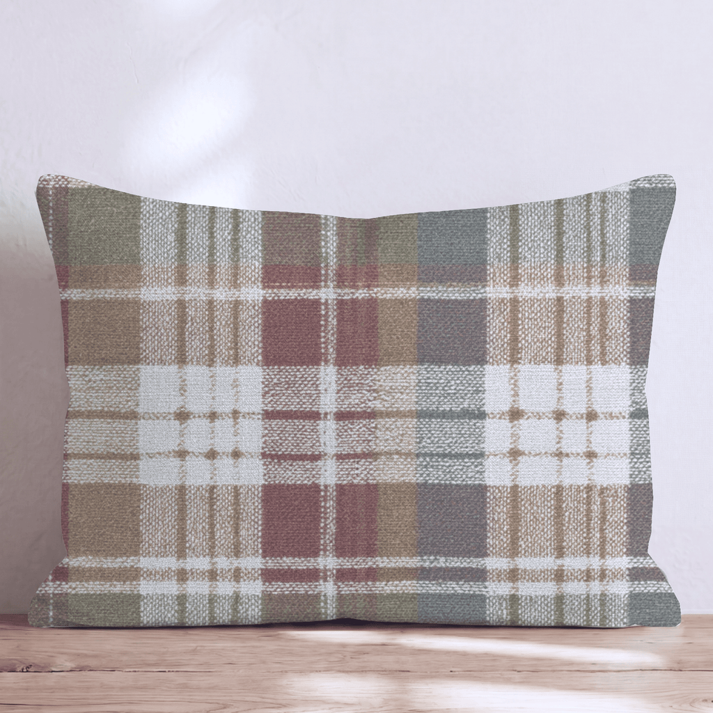 Heritage Autumn Tartan Throw Pillow - Hillcroft Home