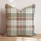 Heritage Autumn Tartan Throw Pillow - Hillcroft Home