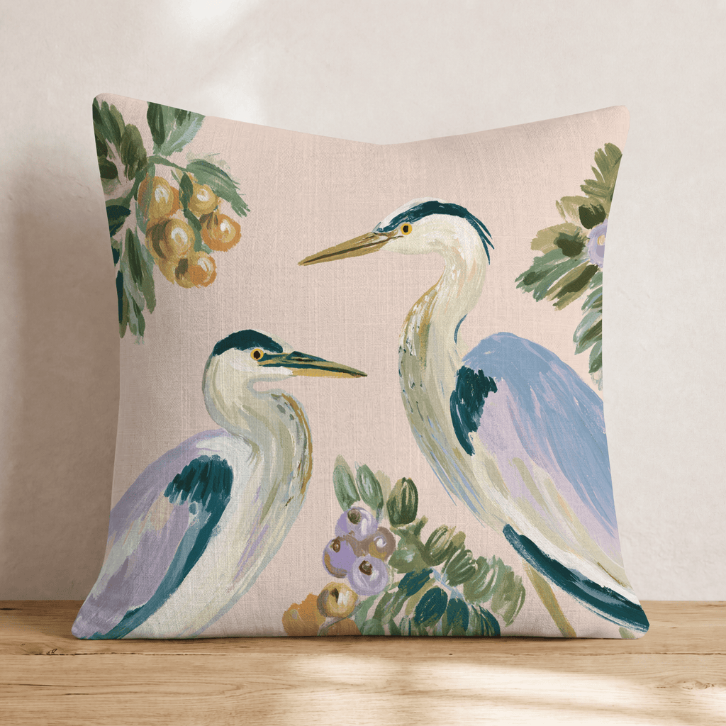 Heron Pair Throw Pillow - Hillcroft Home