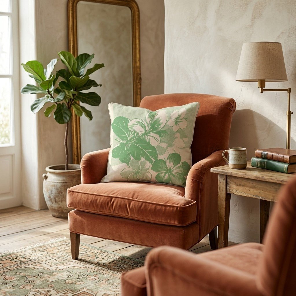 Hibiscus Canopy Throw Pillow - Hillcroft Home