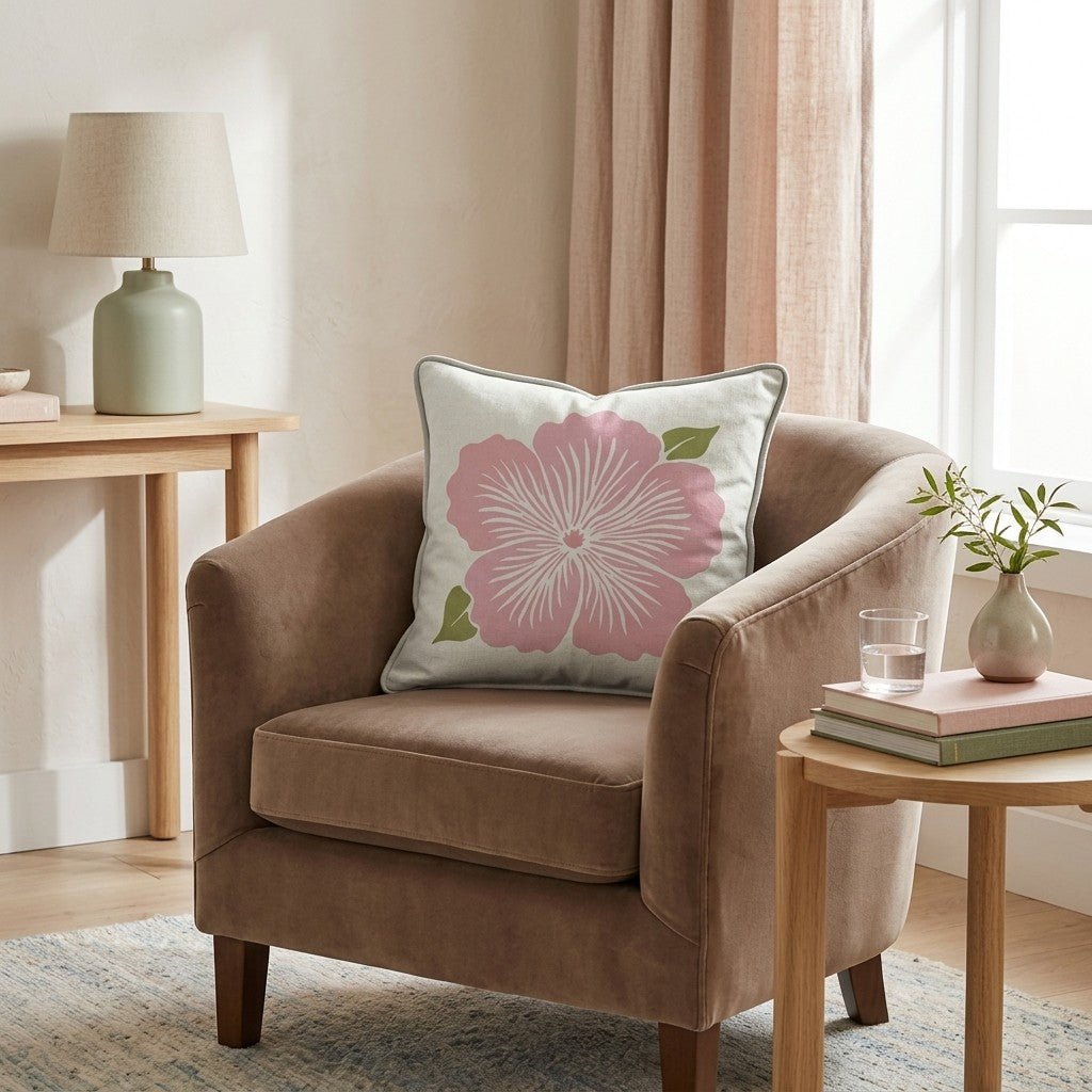 Hibiscus Haven Throw Pillow - Hillcroft Home