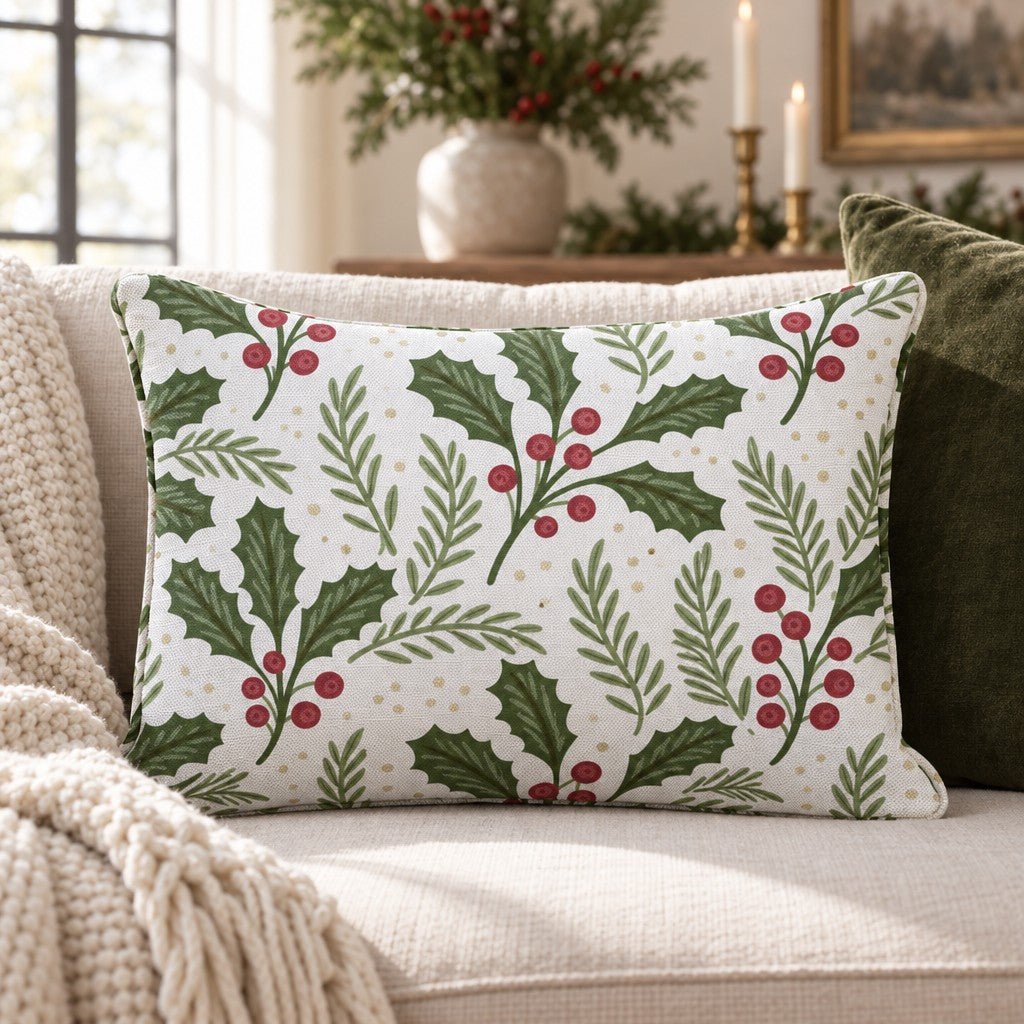 Highland Holly Throw Pillow throw pillow - Hillcroft Home