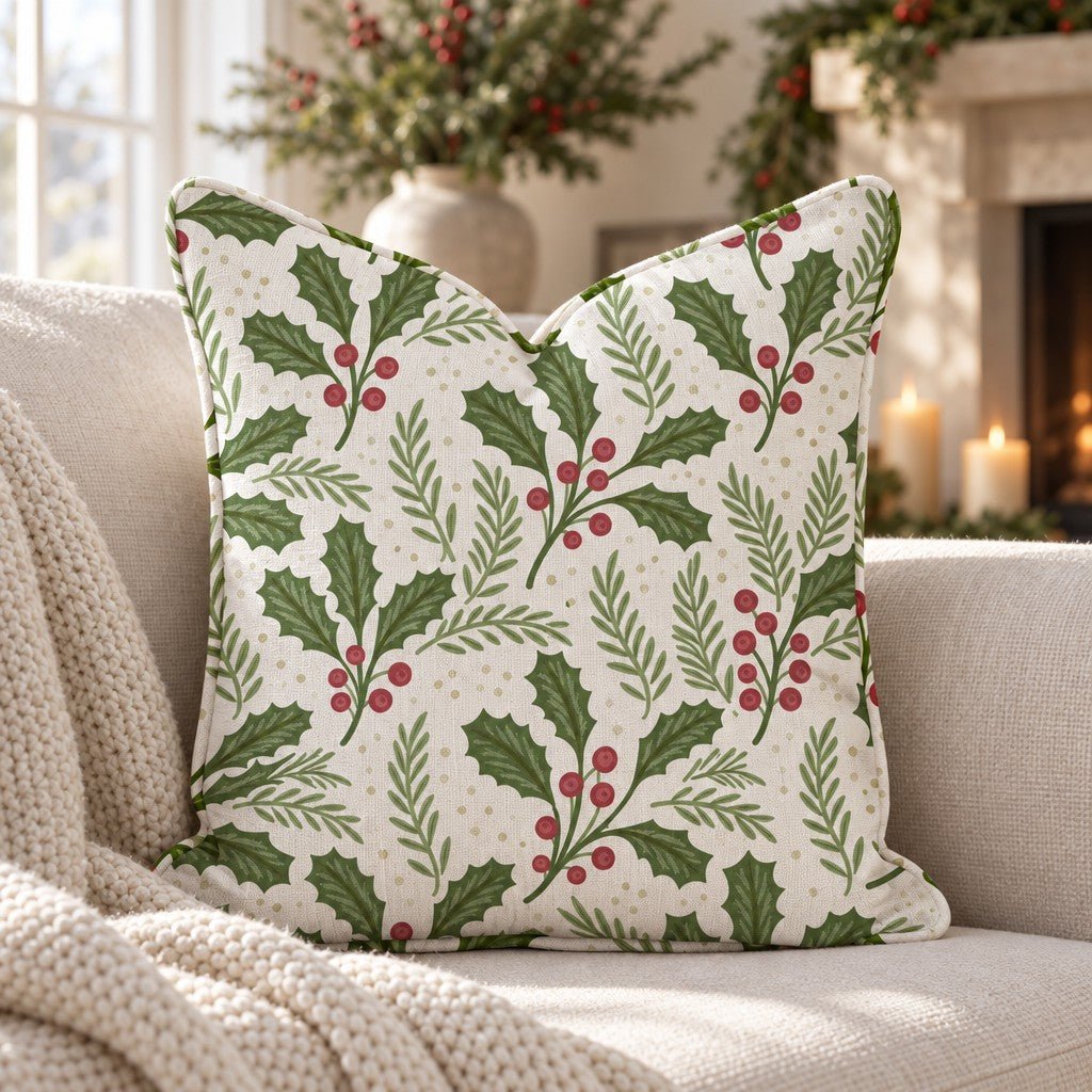 Highland Holly Throw Pillow throw pillow - Hillcroft Home