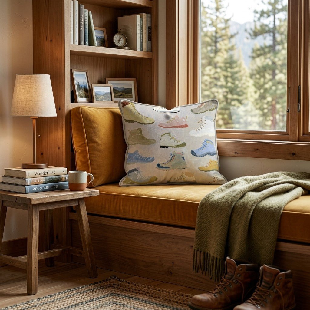 Hiking Boots Throw Pillow - Hillcroft Home