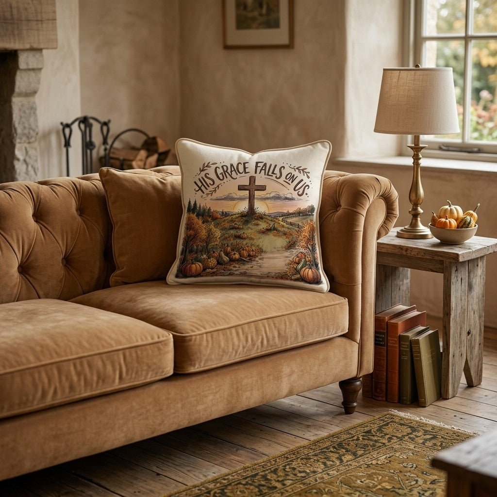 His Grace Throw Pillow - Hillcroft Home