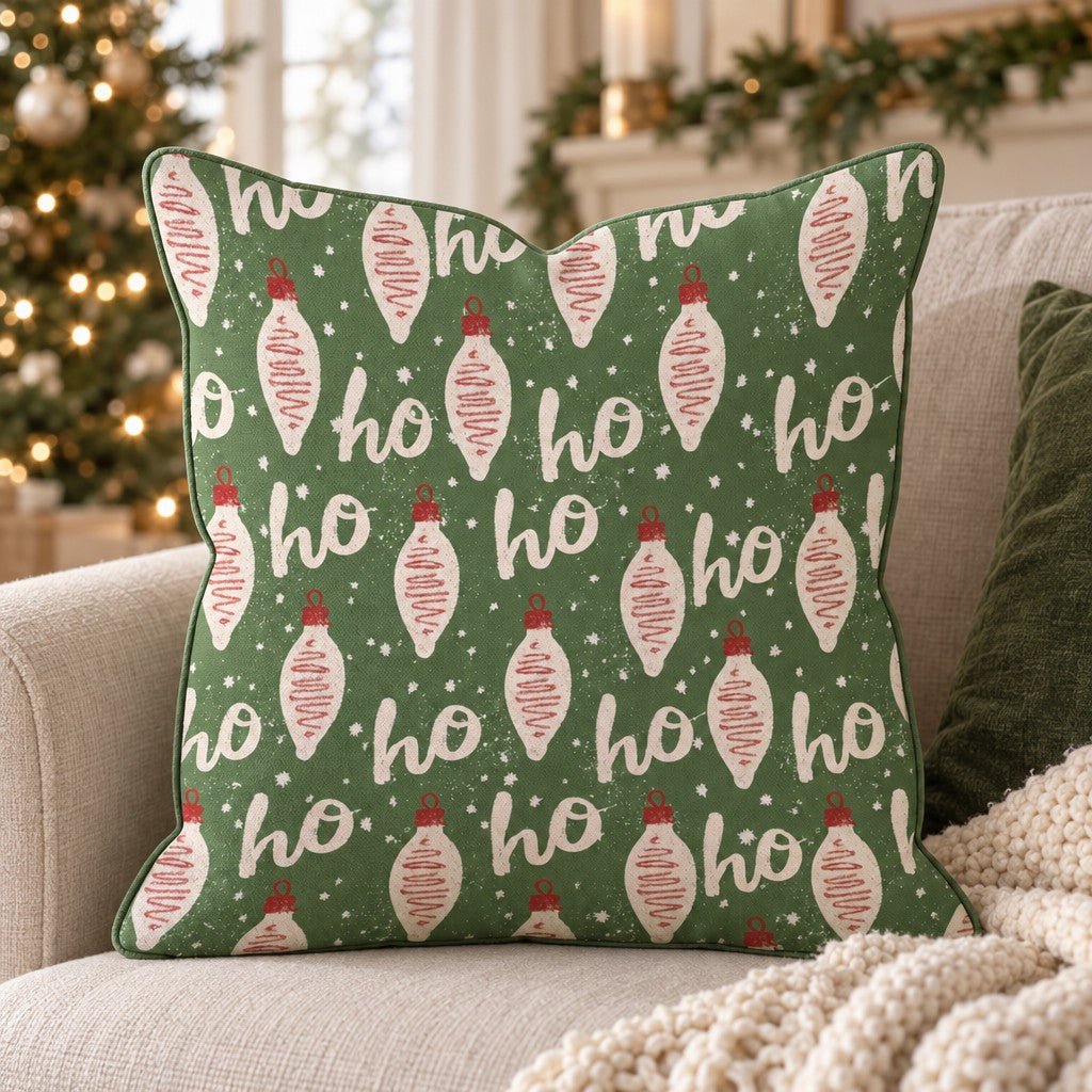 Ho Ho Holiday Throw Pillow throw pillow - Hillcroft Home