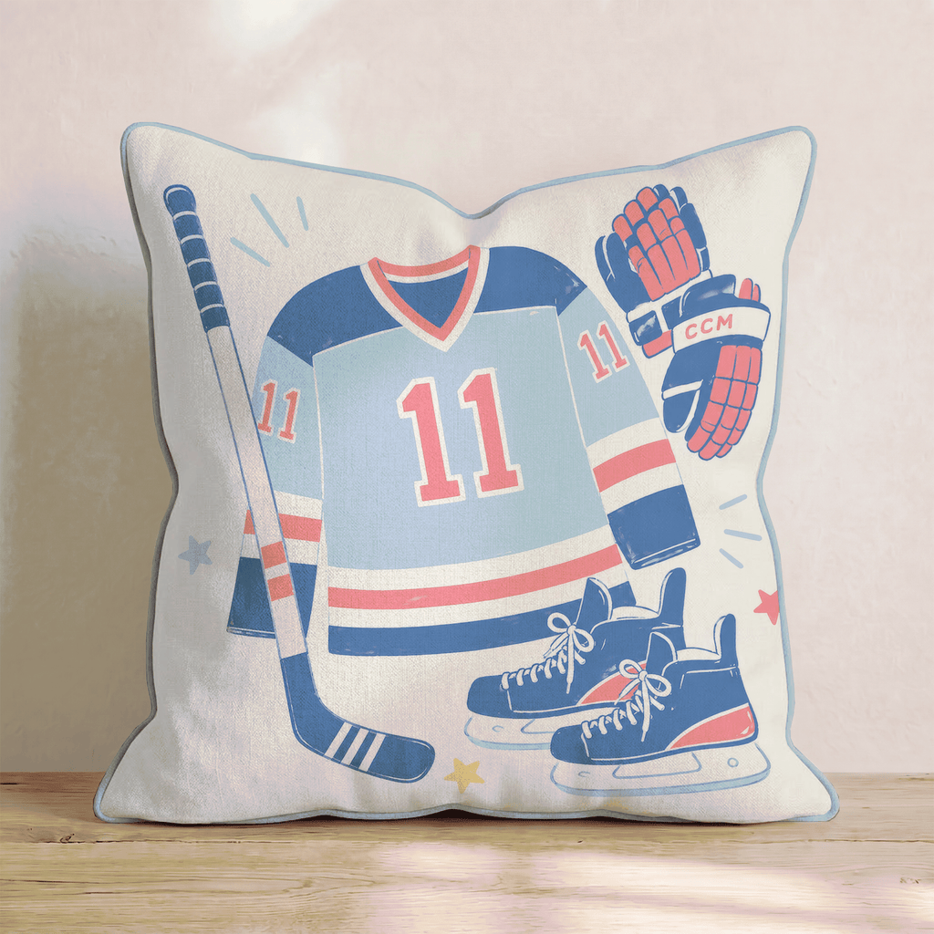 Hockey Gear Throw Pillow - Hillcroft Home