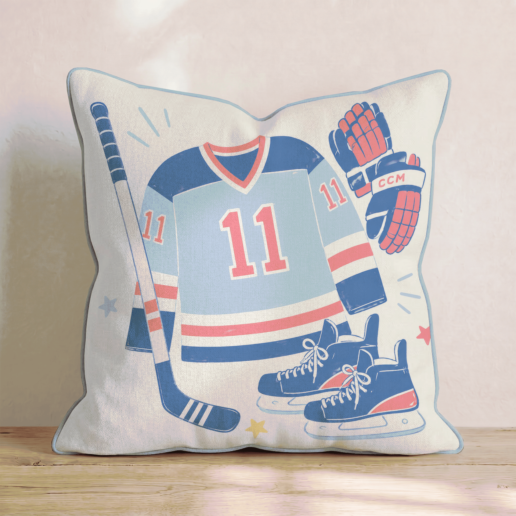 Hockey Gear Throw Pillow - Hillcroft Home