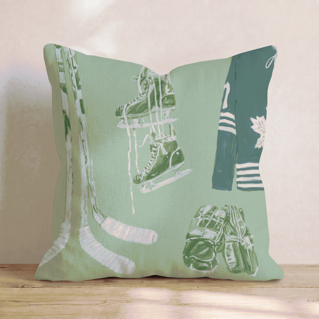 Hockey Locker Room Throw Pillow - Hillcroft Home