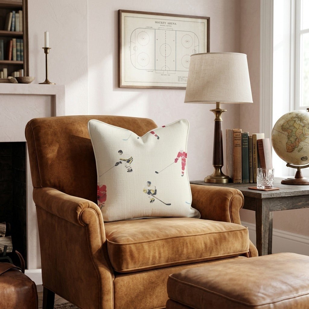Hockey Plays and FIghts Throw Pillow - Hillcroft Home
